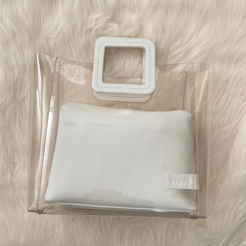 STAUD PVC white Shirley bag NWOT